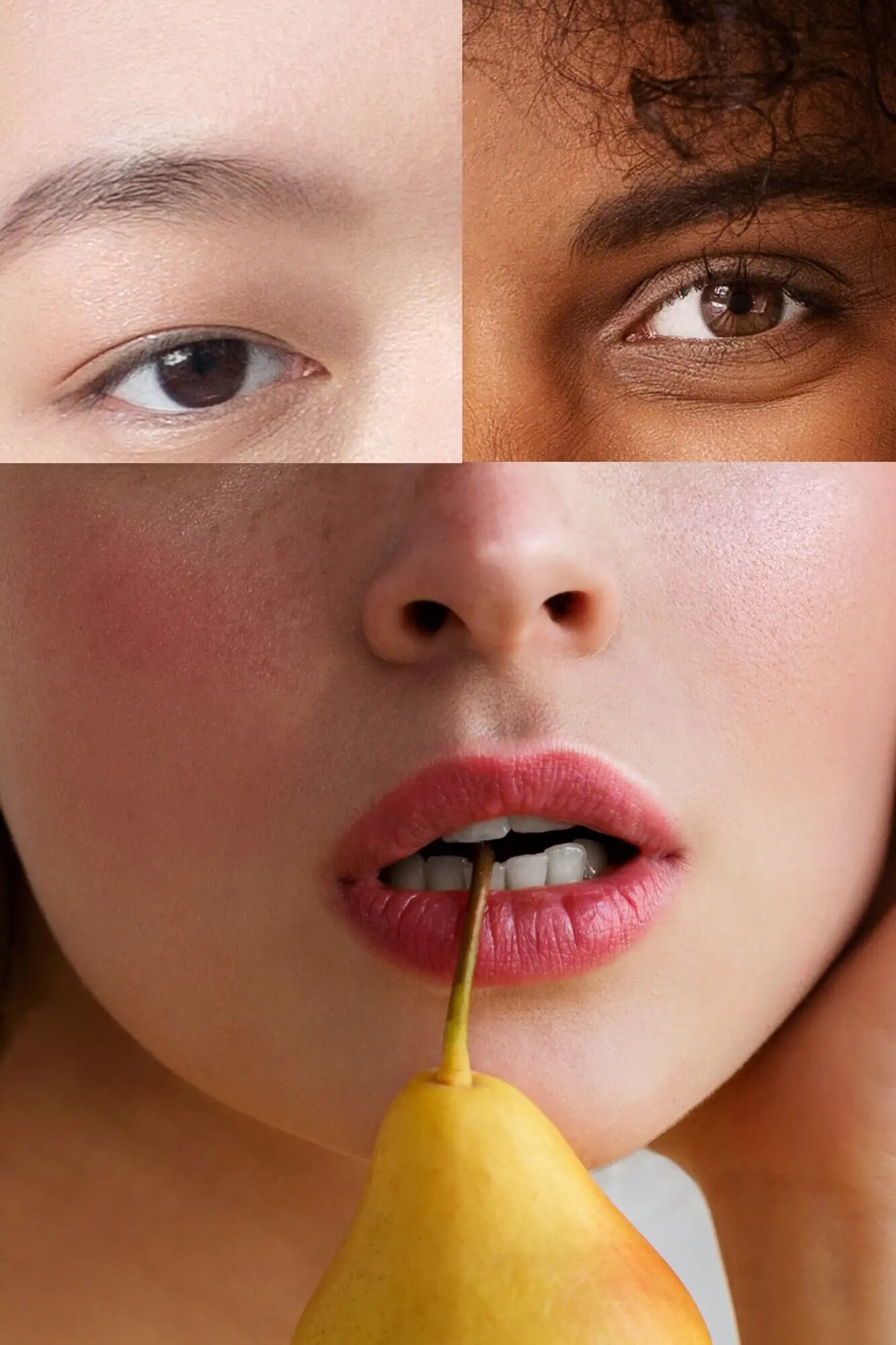 Коллаж, представляющий комбинацию черт лица